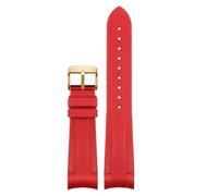 SLCHJX Bande de montre en caoutchouc pour Tudor Black Bay Gmt Watch Strap Curbed Ending Backle Black Blue Red 22 mm Bande de bracelet