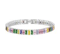 SLCHJX Bijoux 925 Bracelet de tennis Moisanite Diamonite Colorful