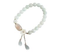 SLCHJX Bijoux Jadeite Jade Bracelet Bracelet Bracelet Jade Link Mens Bracelet Jade pour perle élastique bijoux blancs perles