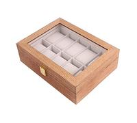 SLCHJX Boîte de montre 10 Grids Boîte de montre Boîte d'affichage Organisateur de bijoux Boîte de rangement Boîte de rangement Case de montre (couleur: gris) (gris)