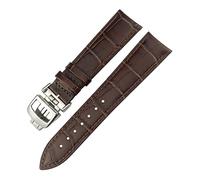 SLCHJX Boucche de monator à toile de vache de 21 mm 21 mm pour Jaeger LeCoultre Master Watch Soft Black Brown Bleu en cuir Bracelets en cuir pliant
