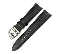 SLCHJX Boucche de monator à toile de vache de 21 mm 21 mm pour Jaeger LeCoultre Master Watch Soft Black Brown Bleu en cuir Bracelets en cuir pliant