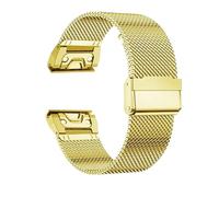 SLCHJX Bracelet à réglage rapide de 20/22/26 mm pour Fenix 8 43 51 mm 7s 7x 7 Pro Fenix 6S 6X 6 5S 5X 5PLUS TACTIX 7 Bracelet en acier inoxydable Forerunner 965, Doré, 20mm