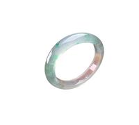 SLCHJX Bracelet de jade à barre ronde transparent Bracelet de jade vert positif Myanmar (60-61 mm)