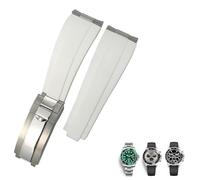SLCHJX Bracelet de montre en caoutchouc Metal Link - Extrémité incurvée - 20 mm - Pour Daytona GMT Watch, Yacht Master, Submariner - Mode - Vert, 21mm