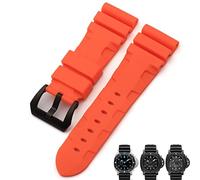 SLCHJX Bracelet de montre en caoutchouc naturel 22 mm 24 mm 26 mm pour Panerai Luminor PAM441 Noir Bleu Orange Sport Étanche Bracelet Outils, 26mm
