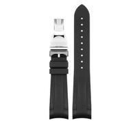 SLCHJX Bracelet de montre en caoutchouc pour Tudor Black Bay GMT, extrémité incurvée, boucle pliante, noir, bleu, rouge, 22mm