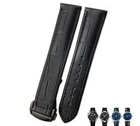 SLCHJX Bracelet de montre en cuir de vache pour Omega Seamaster 300 Speedmaster 18 mm, 19 mm, 20 mm, 19mm
