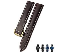 SLCHJX Bracelet de montre en cuir de vache pour Omega Seamaster 300 Speedmaster 18 mm, 19 mm, 20 mm, 20 mm