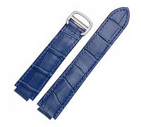 SLCHJX Bracelet de montre en cuir véritable de qualité avec boucle déployante de rechange pour femme, 22x14mmGold clasp