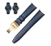SLCHJX Bracelet de montre en cuir véritable pour homme IWC IW503312 IW500713 IW344205 avec boucle ardillon Bleu 22 mm 20 mm, 20 mm