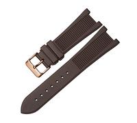SLCHJX Bracelet de montre en silicone PP 5711 5712 g Nautilus Interface spéciale 25 x 13 mm Bande de surveillance, Marron/or rose, 25-13mm
