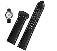 SLCHJX Bracelet de montre en toile de 19 mm pour Omega New Seamaster 300 Speedmaster At150 Band en cuir Nylon Band Accessoires Noir, Noir, blanc, 20mm