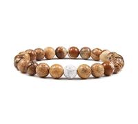 SLCHJX Bracelet de pierre de roche de lave noire Distance des bracelets en perles onyx pour les femmes