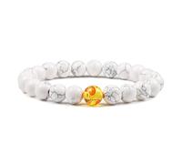 SLCHJX Bracelet de pierre de roche de lave noire Distance des bracelets en perles onyx pour les femmes