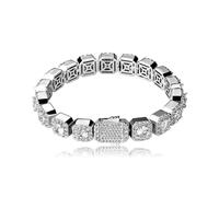 SLCHJX Bracelet de tennis Moisanite Baguette 18K en or 18K