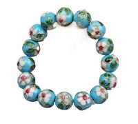 SLCHJX Bracelet en émail ， vintage Bangles Cloisonne Filigree Stretch 12 mm Rounds Bracelets pour femmes