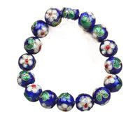 SLCHJX Bracelet en émail ， vintage Bangles Cloisonne Filigree Stretch 12 mm Rounds Bracelets pour femmes