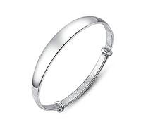SLCHJX Bracelet manchette femme ouvert épais brillant réglable porte-bonheur Bracelet cadeaux d'amitié