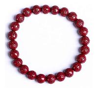 SLCHJX Bracelet Natural Cinnabar Feng Shui Amulet Bracelet Prosperité Natural Cinnabar Purple Cinnabar Red Cinnabar Symboles gravées