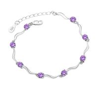 SLCHJX Bracelet pour femmes en cristal torsadé, chaîne extensible, cadeau pour fille