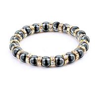 SLCHJX Bracelets d'hématite naturelle Bracelets hommes sans magnétique Femmes Bracelet et bracelet
