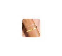 SLCHJX Bracelets en or pour les femmes Bracelet empilable réglable réglable non ternissé de 14K