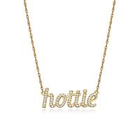 SLCHJX Collier de déclaration délicate pour femmes, pendentif avec des lettres cursives, des adolescents, des bijoux de tous les jours, 16 pouces avec une chaîne d'extension de 2 pouces
