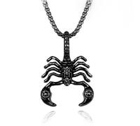 SLCHJX Collier de style Scorpion Retro Scorpion Pendant Titanium Steel For Men Collier de vacances de Noël