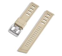 SLCHJX Fluorubber FKM Bracelet de montre à dégagement rapide pour chaque marque de plongée 20 mm 22 mm, Kaki argenté, 22mm