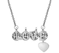 SLCHJX Gift de la Saint-Valentin Titanium Steel Love Heart Pendant Collier Jewelry CZ Stone Crystal Colliers For Woman