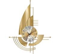 SLCHJX Horloge Murale Horloge d'art Moderne Conception de nage de voilier Horloge Murale en métal, décoration Horloge silencieuse, Non coche opéré pour l'école de Bureau étudiant Clock de décoration