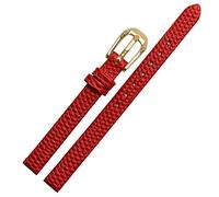 SLCHJX Lézard Imprimé CowHide en cuir Bande de montre en cuir pour dames Remplacement Watch blanc rouge ultra-mince 6 8 10 12 14 16 mm