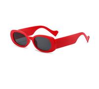 SLCHJX Lunettes de soleil ovales pour homme avec monture épaisse, couleur unie, lunettes de soleil rétro anti-ultraviolets, gris