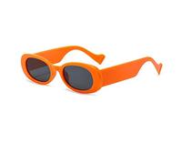 SLCHJX Lunettes de soleil ovales pour homme avec monture épaisse, couleur unie, lunettes de soleil rétro anti-ultraviolets, Orange, gris