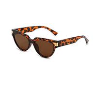 SLCHJX Lunettes de soleil ovales rétro anti-UV, Flocons de thé avec cadre écaille de tortue