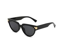 SLCHJX Lunettes de soleil ovales rétro anti-UV, gris