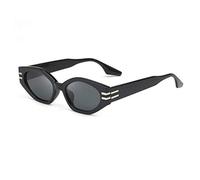 SLCHJX Lunettes de soleil polygonales rétro féminines et masculines mignonnes petites lunettes de soleil à monture, gris