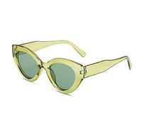 SLCHJX Lunettes de soleil rétro ovales tendance pour homme et femme, Vert