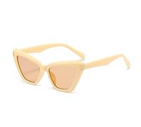 SLCHJX Lunettes de soleil triangulaires verticales en forme de riz, anti-UV, pour homme et femme, Tranche de thé à cadre jaune de riz