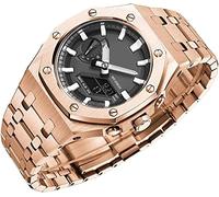 SLCHJX MOD KIT 5th Bands de montres en acier inoxydable pour GA2100 / 2110, accessoires de remplacement de lunette de montée en métal