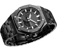 SLCHJX MOD KIT 5th Bands de montres en acier inoxydable pour GA2100 / 2110, accessoires de remplacement de lunette de montée en métal