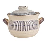 SLCHJX Pot de Cuisson en céramique Pot de Casserole Japonaise Casserole Dish Volet de cuisinière Soup Pot d'argile en Terre cutanée avec Couvercle à Double Manche Kitchenware ()