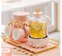 SLCHJX Pot Multifonctional Home Office Mini Automatic Flower Tea The Stew Electric Kettle Set/Pink / 1.1L Espérance
