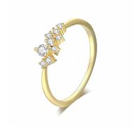 SLCHJX Ring en or silver silt simple ring ring avec le zircon cadeau de mariage de vacances à la Saint-Valentin