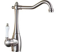 SLCHJX Robinets de Cuisine chromés en Laiton Antique, robinets mélangeurs d'évier de Cuisine pivotants à 360° montés sur Pont Chaud et Froid (Couleur : Cromo)