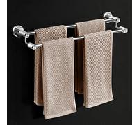 SLCHJX Salle de Salle de Bains en Serviette d'étagère Mur-Serviette de Serviette de Serviette pour Salle de Bain et Cuisine en Acier Inoxydable Support de Serviette avec Crochets / 20 Pouces/Noir