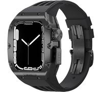SLCHJX Titanium Alloy Watch Case + FluorObber Watch Band Band Luxury RM Modification Kit , pour 8 45mm 6 5 4 44 mm Mod Kit en alliage Couverture de montre