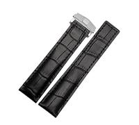 SLCHJX Véritable bande de montre à chute de vache pour Carrera Lincoln 19 mm 20 mm 22 mm brun noir pliage de boucle de boucle