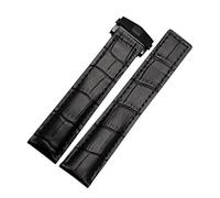 SLCHJX Véritable bande de montre à chute de vache pour Carrera Lincoln 19 mm 20 mm 22 mm brun noir pliage de boucle de boucle